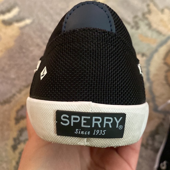 Sperry Black “Bodie” lace-up boys canvas boat shoes Size 5 big boys - Picture 3 of 5